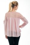 BLOUSE EMPIECEMENT DENTELLE 4529 ROSE