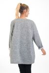 PULL TUNIQUE IMPRIME FEMME 4540 GRIS