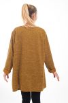 PULL TUNIQUE IMPRIME FEMME 4540 MOUTARDE