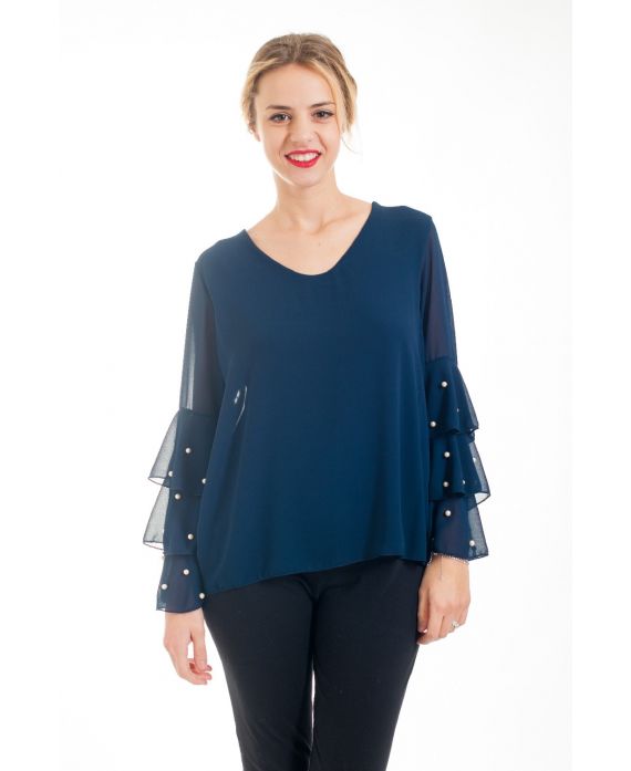 TUNIEK MOUWEN KRALEN FLAMENCO 4546 NAVY