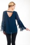 TUNIC SLEEVES BEADED FLAMENCO 4546 NAVY