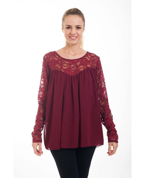 TUNIC LACE 4532 BORDEAUX