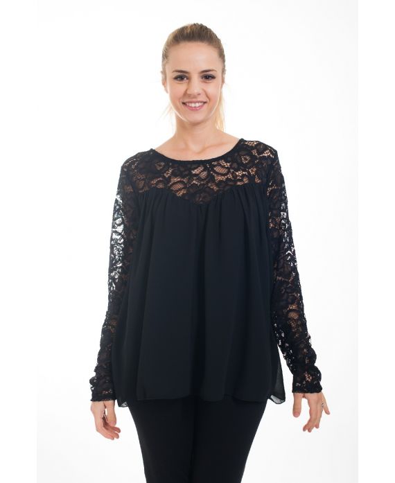 TUNIQUE DENTELLE 4532 NOIR