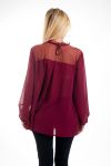 BLOUSE DENTELLE CLOUTEE 4531 BORDEAUX