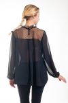 BLOUSE DENTELLE CLOUTEE 4531 NOIR