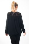 BLOUSE EMPIECEMENT DENTELLE 4539 NOIR