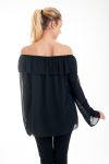 BLOUSE ENCOLURE PERLES 4527 NOIR