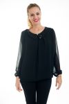 BLOUSE COL CLAUDINE 4549 ZWART