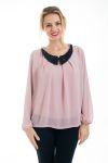 BLOUSE COL CLAUDINE 4549 ROSE