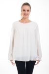 BLUSA EMPIECEMENT ENCAJE 4528 BLANCO