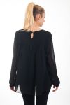 BLOUSE EMPIECEMENT DENTELLE 4528 NOIR