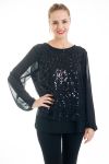 TOP SEQUINS EVENING COCKTAIL 4542 BLACK