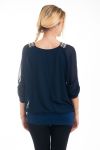 BLOUSE STRAPLESS STRASS 4550 NAVY