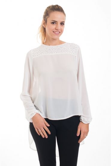 BLUZKA CLOUTEE 4548 BIAŁY