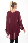 BLUSE CLOUTEE 4548 BORDEAUX