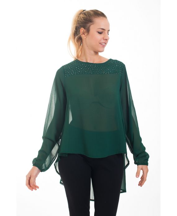 CAMICETTA CLOUTEE 4548 VERDE MILITARE