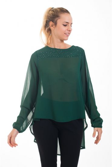 BLUSE CLOUTEE 4548 MILITÄR GRÜN