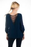 BLOUSE BACK FANTASY 4547 NAVY BLUE