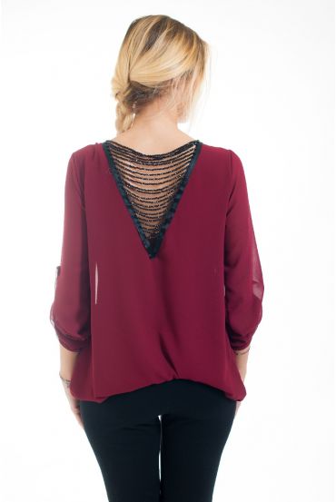 BLOUSE TERUG FANTASIE 4547 BORDEAUX