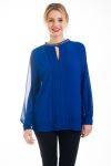 BLOUSE HEEFT EEN V-HALS STRASS 4536 ROYAL BLUE