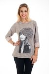 SWEATER PRINT WIFE 4567 BEIGE