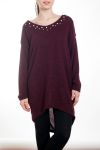 PULLOVER KLEID PERLEN 4579 BORDEAUX