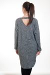 PULLOVER KLEID PERLEN SCHWARZ 4579