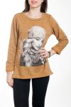 TREK PRINTS VROUW 4582 MOSTERD