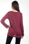 PULLOVER DRUCKT FRAU 4582 BORDEAUX