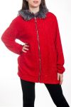 JACKE ZIPPEE KUNSTFELL 4580 ROT