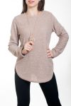 PULL EFFET BRILLANT + COLLIER 4577 BEIGE