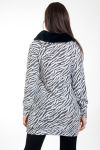 PULL IMPRIME ZEBRE FAUSSE FOURRURE 4576