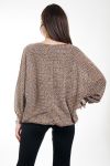 PULL EFFET BOULE 4573 BRIQUE