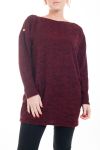 GROßE PULLOVER TUNIKA A-TASTEN-4591 BORDEAUX