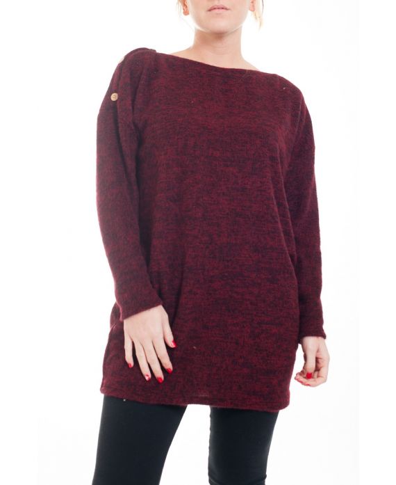 GROßE PULLOVER TUNIKA A-TASTEN-4591 BORDEAUX