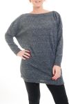 GROßE PULLOVER TUNIKA A-TASTEN-4591 BLAU