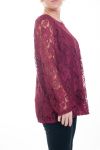 GROOT FORMAAT TUNIEK TOP LACE 4595 BORDEAUX