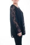 GROOT FORMAAT TUNIEK TOP LACE 4595 ZWART