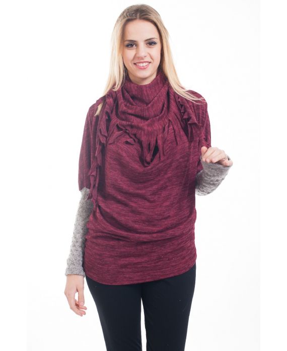 - PULL -, BI-BEREICH + SCHAL 4607 BORDEAUX