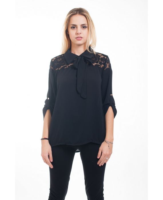 BLOUSE LACE 4608 ZWART