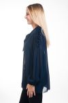 BLOUSE HEEFT EEN V-HALS HEEFT TIE 4610 MARINE