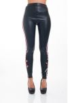 LOT PANTALON SIMILI CUIR BRODERIE S/M/L/XL 5024 NOIR