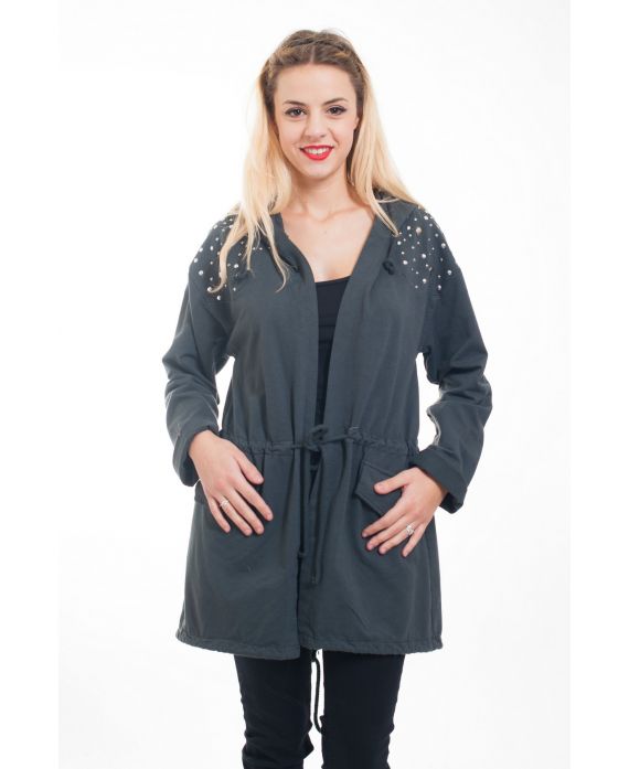 VESTE CLOUTEE 5008 GRIS FONCE