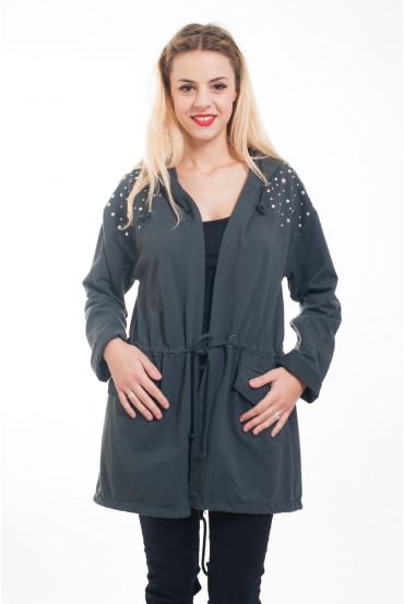 VESTE CLOUTEE 5008 GRIS FONCE