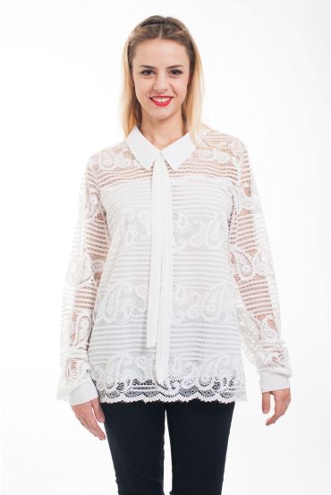 BLOUSE DENTELLE 5007 BLANC