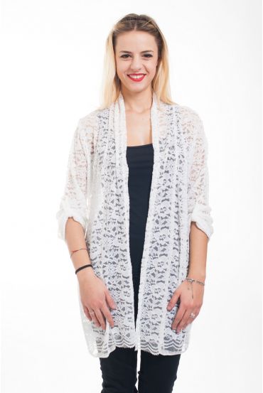 GILET DI PIZZO 5006 BIANCO