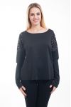 MAGLIONE MANICHE AJOUREES 4632 NERO