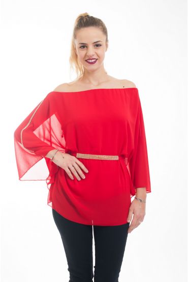 TUNIC RHINESTONE 5042 RED