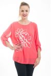 TUNIC FLOCKING FLOWERS 5029 CORAL