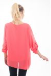 TUNIC FLOCKING FLOWERS 5029 CORAL